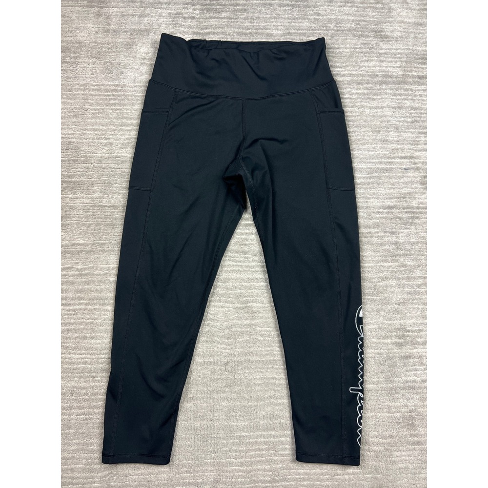 Champion Leggings Womens L Black Authentic Athletic Wear High‎ Rise Side Pockets
